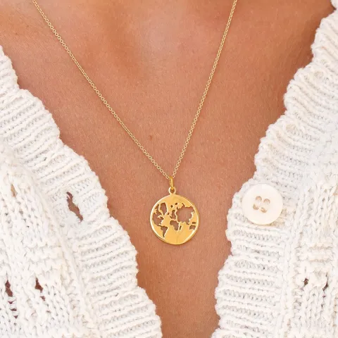 world Anhänger aus vergoldetem Sterlingsilber