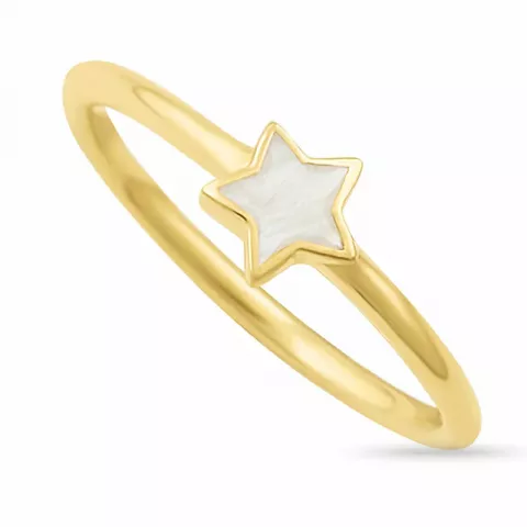 Stern Mondstein Ring aus vergoldetem Sterlingsilber
