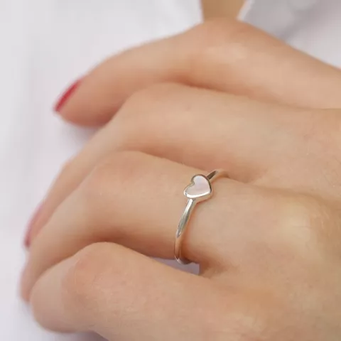 Herzen Mondstein Ring aus Silber
