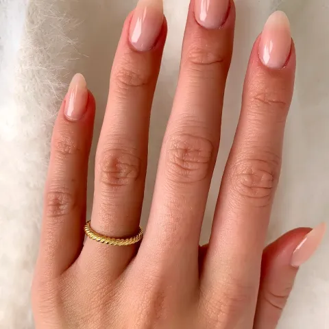 strukturierter Ring aus vergoldetem Sterlingsilber