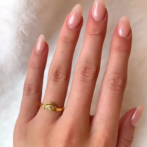 Sonne Zirkon Ring aus vergoldetem Sterlingsilber