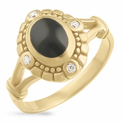 Onyx Ring aus vergoldetem Sterlingsilber