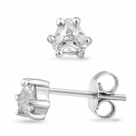 Zirkon Solitärohrstecker in Silber