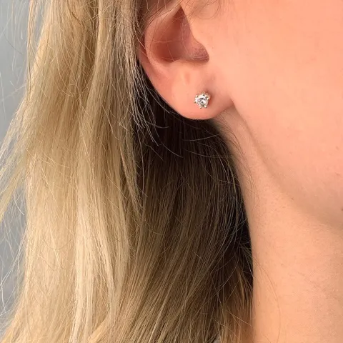 Zirkon Solitärohrstecker in Silber