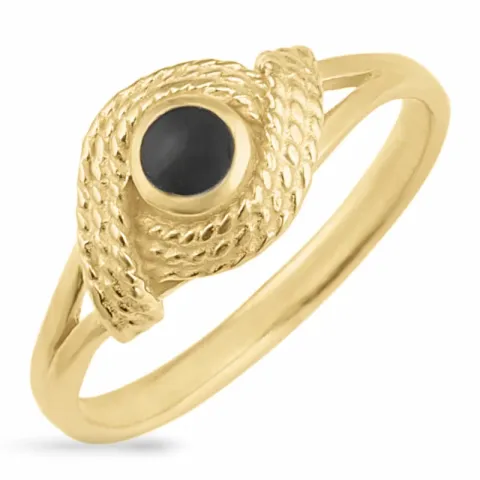 Onyx Ring aus vergoldetem Sterlingsilber