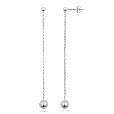 lange Kugel ketten ohrringe in Silber