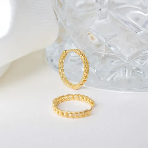 16,5 mm Kreole in vergoldetem Sterlingsilber