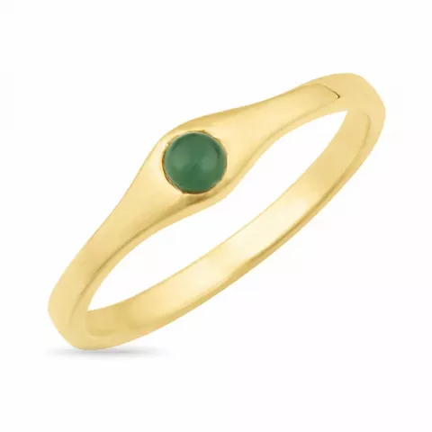 Jadestein Ring aus vergoldetem Sterlingsilber