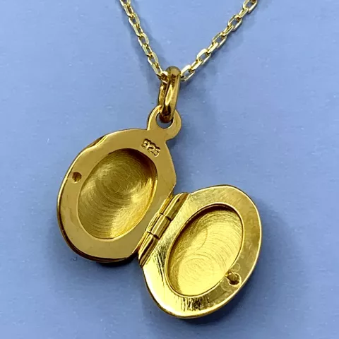 12 x 15 mm ovaler Medaillon aus vergoldetem Sterlingsilber