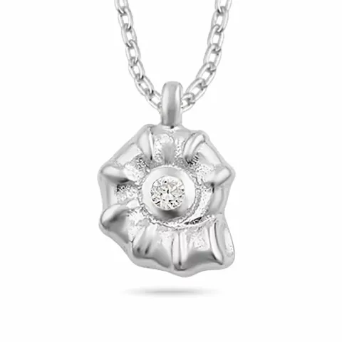 Muschel Zirkon Halskette aus Silber