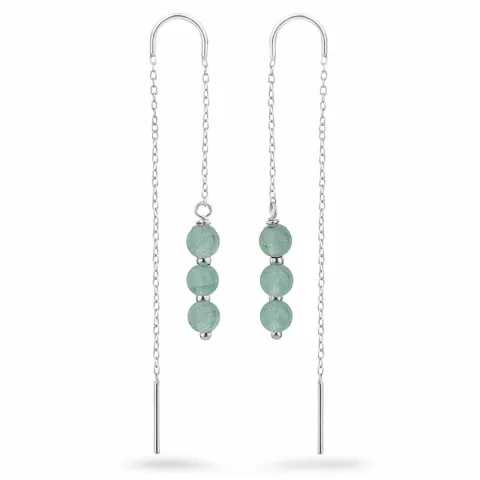 Jadestein ketten ohrringe in Silber - Loom Stones
