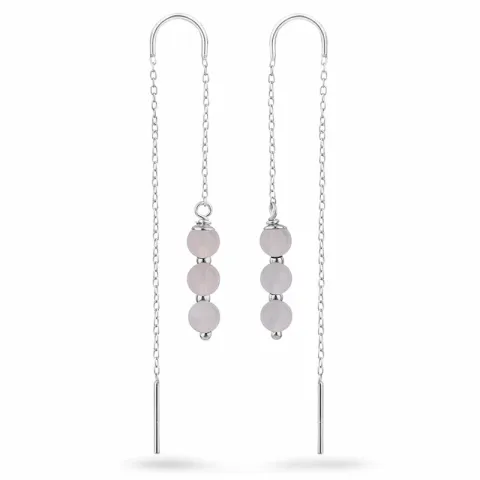 altrosa Quarz ketten ohrringe in Silber - Loom Stones