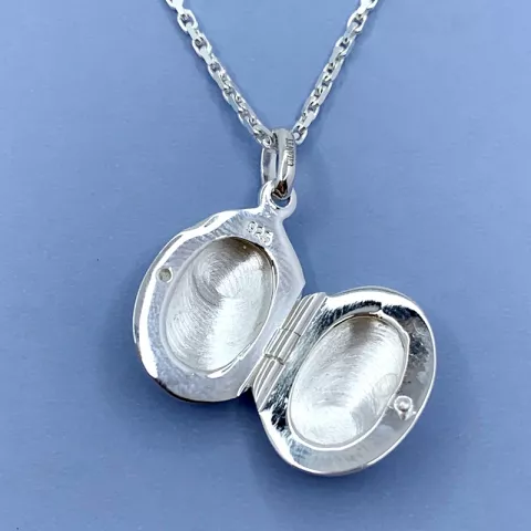 12,5 x 19 mm ovaler Medaillon aus Silber