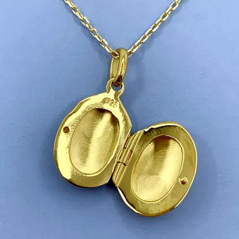 12,5 x 19 mm ovaler Medaillon aus vergoldetem Sterlingsilber