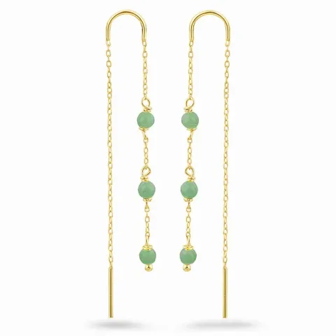 Amazonit ketten ohrringe in vergoldetem Silber - Loom Stones
