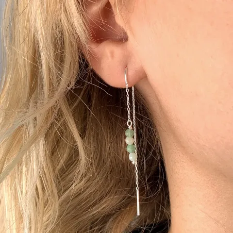 Amazonit ketten ohrringe in Silber - Loom Stones