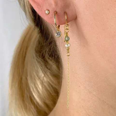 Perle ketten ohrringe in vergoldetem Silber - Loom Stones