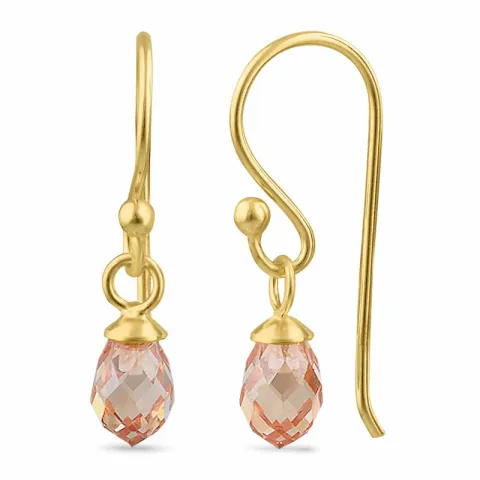champagnerfarbenem Zirkon Ohrhänger in vergoldetem Sterlingsilber - Loom Stones