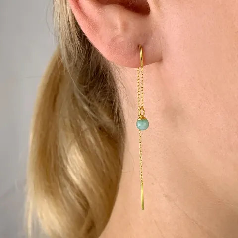 Amazonit ketten ohrringe in vergoldetem Silber