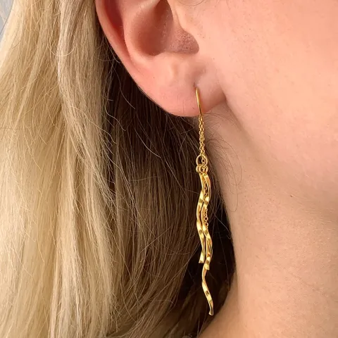 Kollektionsmuster ketten ohrringe in vergoldetem Silber