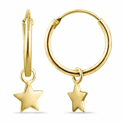 12 mm Stern Kreole in vergoldetem Silber