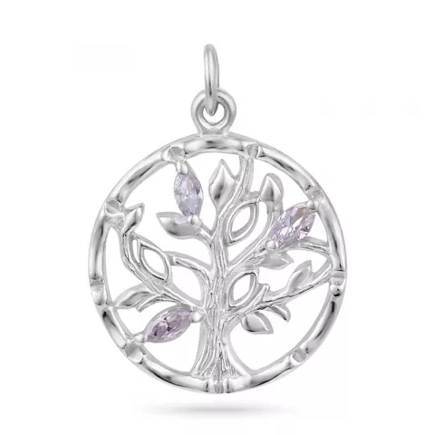 Lebensbaum violettem Zirkon Anhänger aus Silber