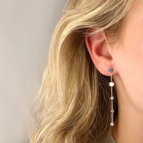 lange ketten ohrringe in Silber