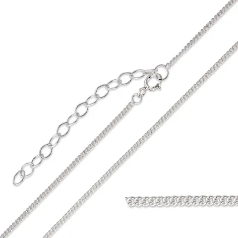 Panzerhalskette aus Silber 42 cm plus 5 cm x 1,4 mm