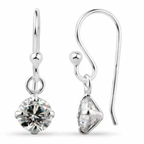 Lange runder zirkon ohrringe in silber