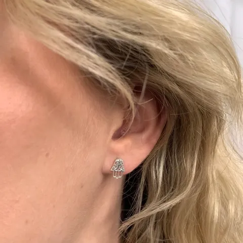 Hamsas Hand Ohrringe in Silber