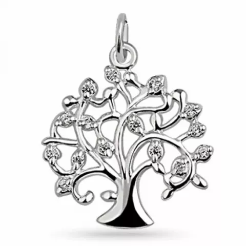 Lebensbaum Zirkon Anhänger aus Silber
