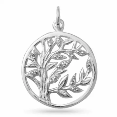 Lebensbaum Zirkon Anhänger aus Silber