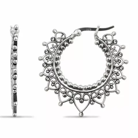 runder Ohrringe in Silber