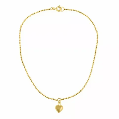 Fußkette aus vergoldetem sterlingsilber und herzförmiger anhänger aus vergoldetem sterlingsilber