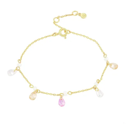 Hultquist Raindrop Armband in vergoldetem Sterlingsilber mehrfarbigem Zirkon