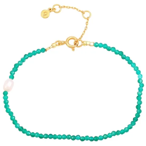 Hultquist Ruth grün Armband in vergoldetem Sterlingsilber