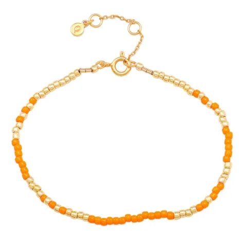 Hultquist Orange Mila orangefarbenem Perle Armband in vergoldetem Sterlingsilber