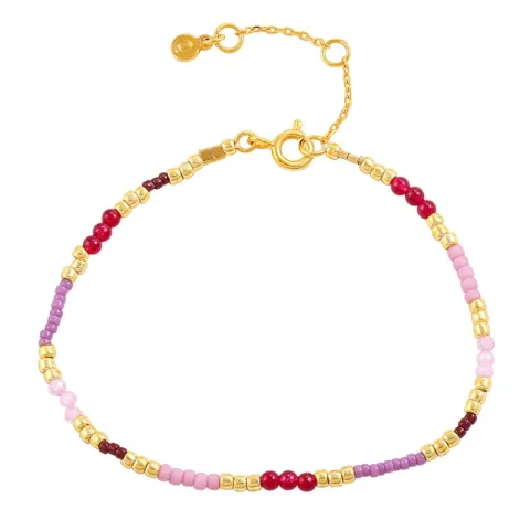 Hultquist Runa mehrfarbigen Perle Armband in vergoldetem Sterlingsilber