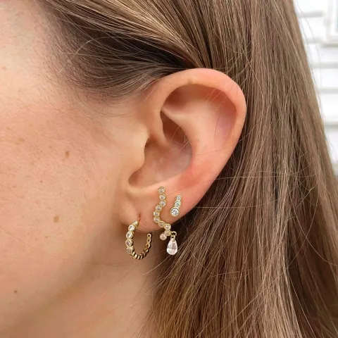 Hultquist Lucian Ohrringe in vergoldetem Sterlingsilber weißem Zirkon