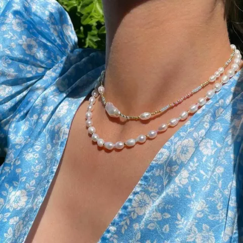 Hultquist Perle Halskette in vergoldetem Sterlingsilber