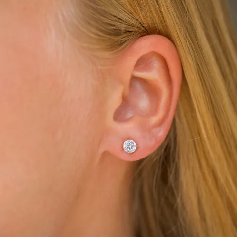 5 mm Ohrstecker in 9 Karat Gold mit Zirkon