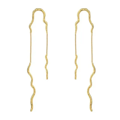 Nava Ariel  lange ketten ohrringe in vergoldetem Sterlingsilber
