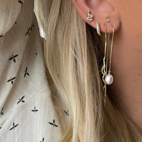 Nava Ariel  lange ketten ohrringe in vergoldetem Sterlingsilber