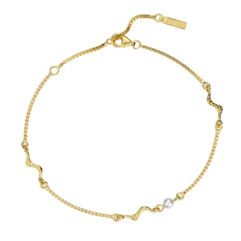 Nava Kaito Perle Armband in vergoldetem Sterlingsilber