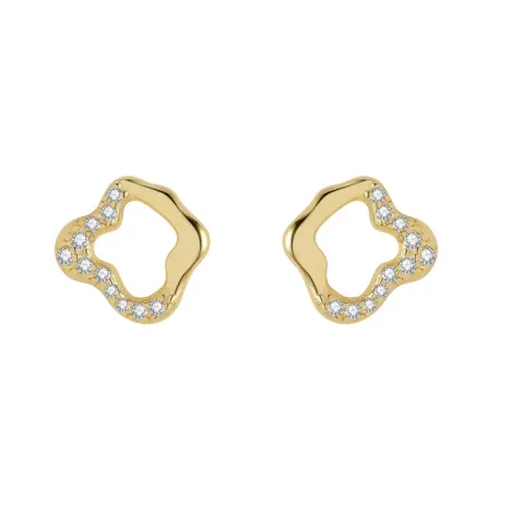 Nava Libra  Zirkon Ohrringe in vergoldetem Sterlingsilber