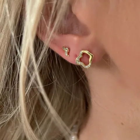 Nava Libra  Zirkon Ohrringe in vergoldetem Sterlingsilber