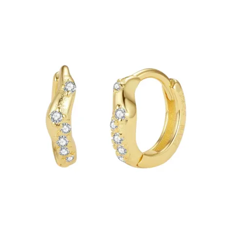 Nava Ara Kreole in vergoldetem Sterlingsilber weißem Zirkon