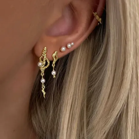 Nava Maree Perle Ohrringe in vergoldetem Sterlingsilber