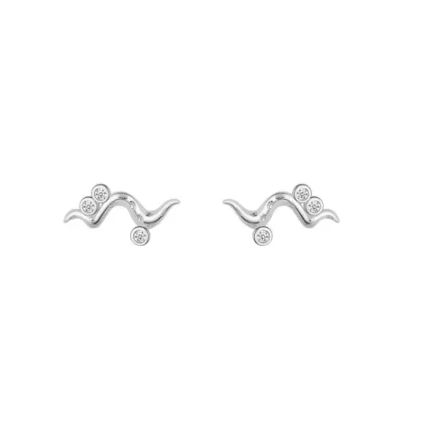 Nava Lua Petite Ohrstecker in Silber weißem Zirkon