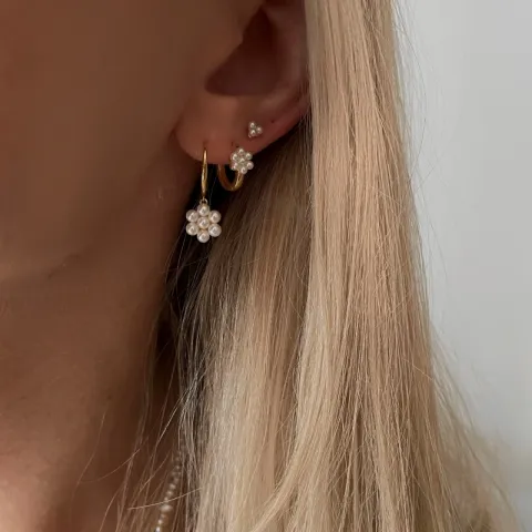 Nava Bellis Perle Ohrringe in vergoldetem Sterlingsilber
